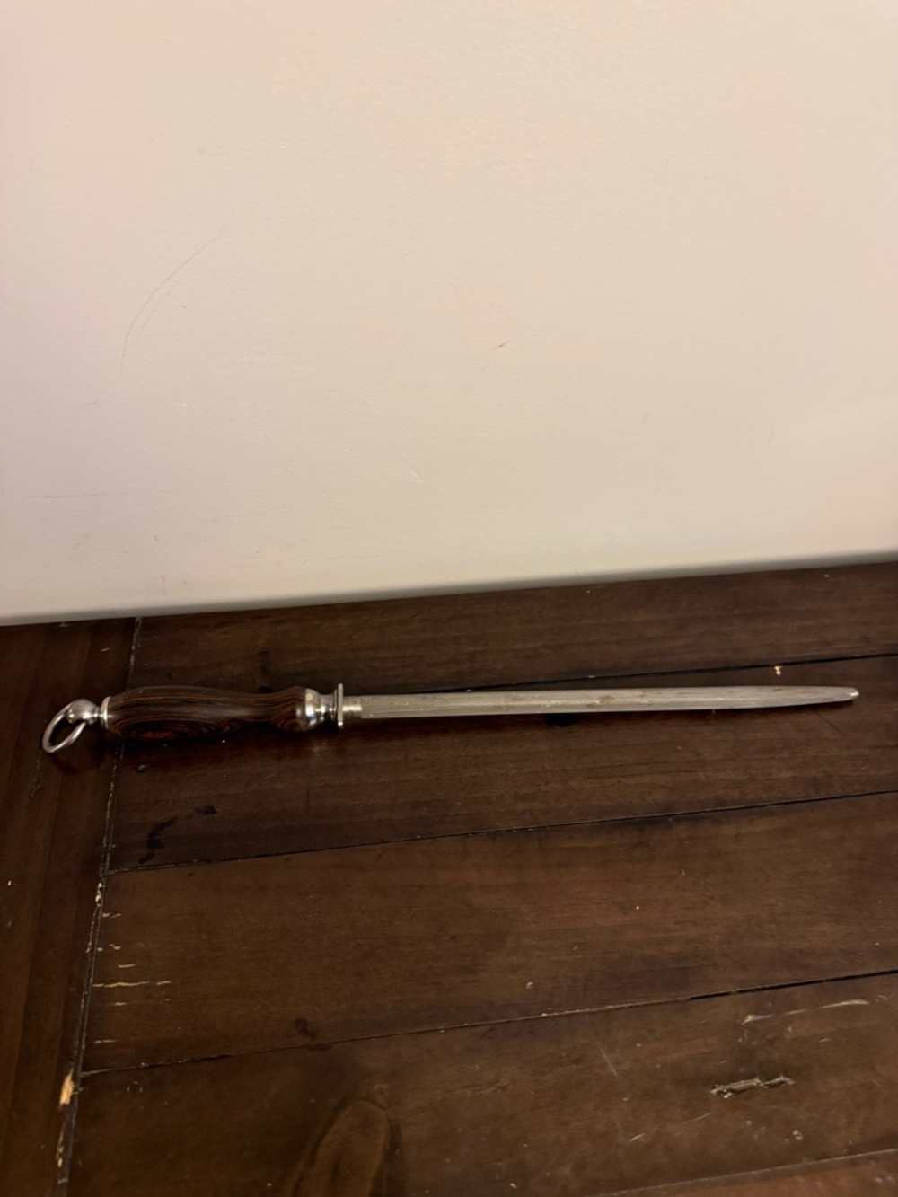 Vintage Dexter Russell Butcher Honing Steel Wood Handle Knife Sharpening Rod